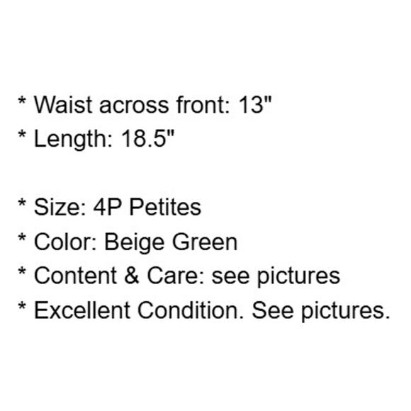 Loft Skirt Petites 4P Ivory Green Print Lined Pencil Straight Above Knee Career - Picture 4 of 8